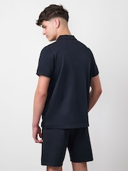 Gym King Blue Junior Portals Texture Polo Shirt - Image 2 of 3