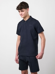 Gym King Blue Junior Portals Texture Polo Shirt - Image 3 of 3