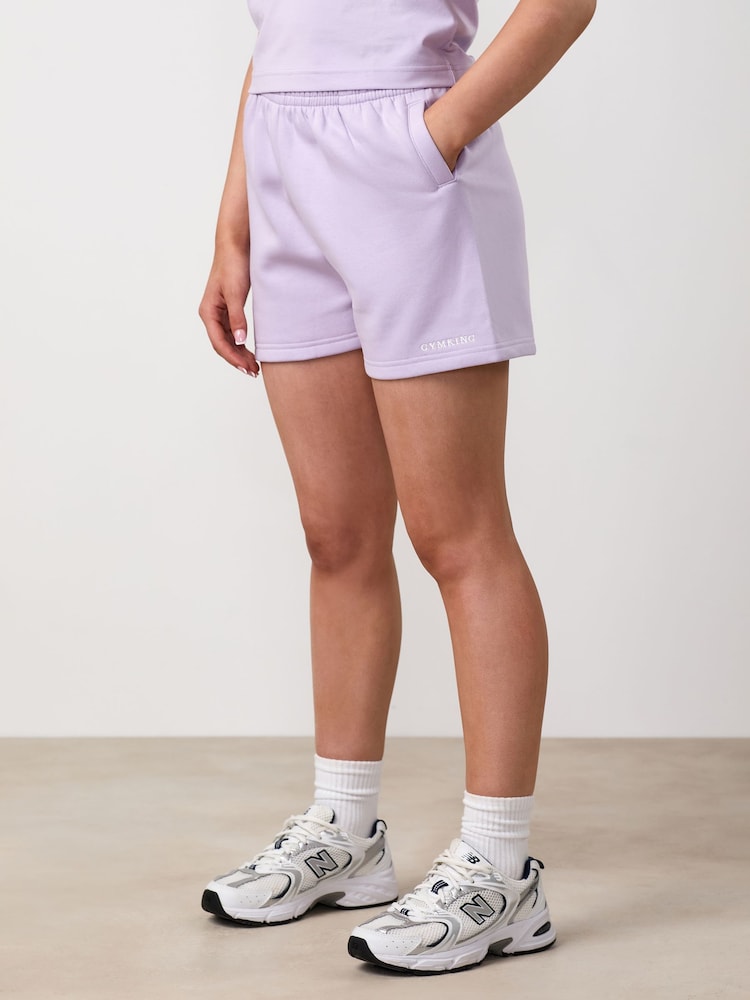 Gym King Purple Junior 365 Fleece Shorts - Image 3 of 3