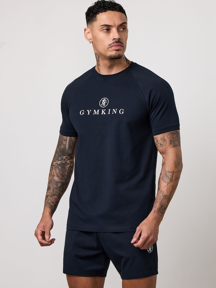 Bleu - Gym King Pro Knitted T-Shirt - Image 1 de 3