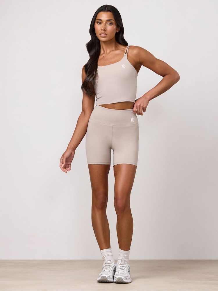 Gym King Taupe Brown 365 Long Line Tank Top - Image 1 of 3