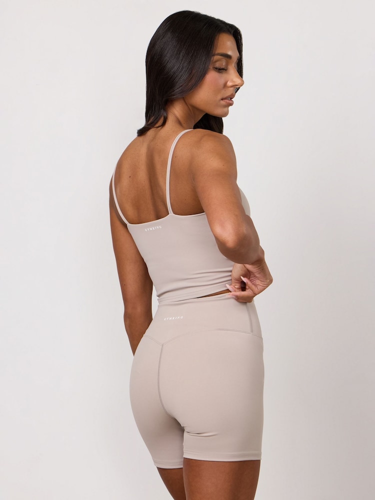 Gym King Taupe Brown 365 Long Line Tank Top - Image 3 of 3