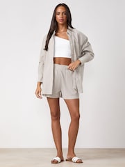 Gym King Brown Signature Poplin Stripe Shorts - Image 1 of 3