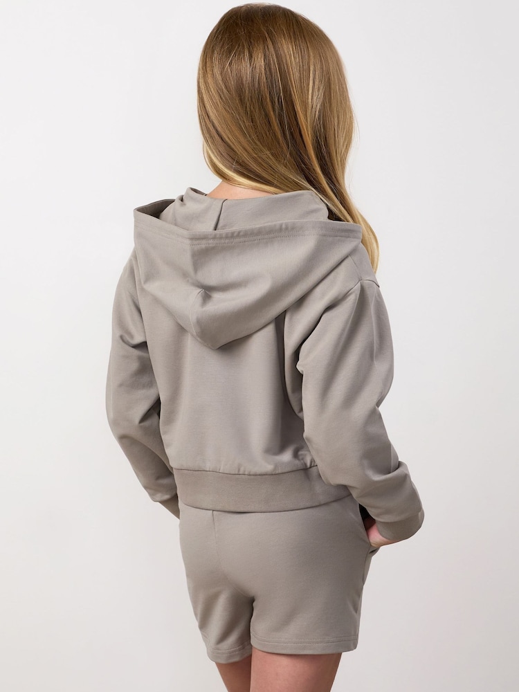Qəhvəyi - Gym King Mini Victory Boxy Full Zip Hoodie - 4şəkildən 2 şəkil