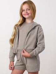 Qəhvəyi - Gym King Mini Victory Boxy Full Zip Hoodie - 4şəkildən 3 şəkil