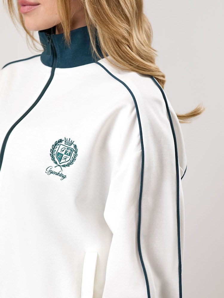 Gym King White Heritage Track Jacket - Image 4 of 4