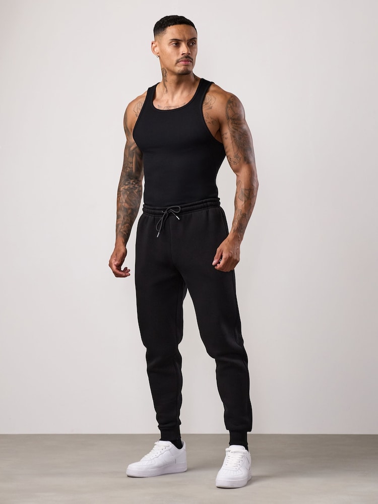 Gym King Black Fundamental Rib Vest - Image 1 of 3 Gym King Black Fundamental Rib Vest - Image 1 of 3
