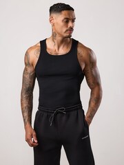 Gym King Black Fundamental Rib Vest - Image 2 of 3
