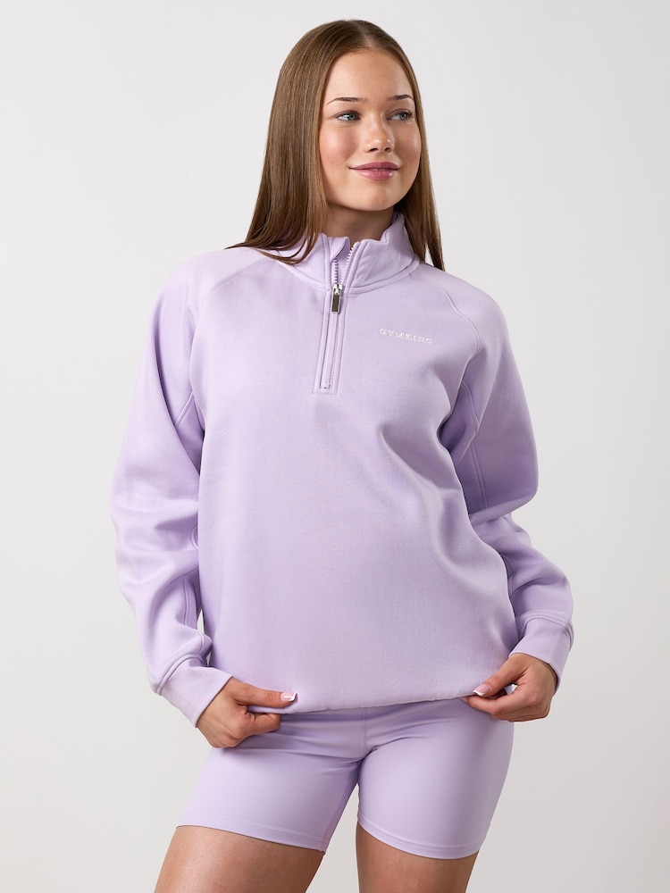 Gym King Purple Junior 365 Raglan Sleeve Funnel Jumper - Image 3 of 3