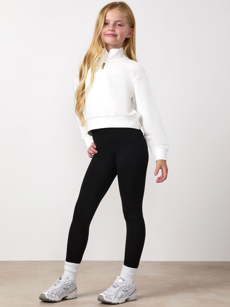 Gym King White Junior Victory Boxy 1/4 Zip Funnel Jumper - Image 1 of 4
