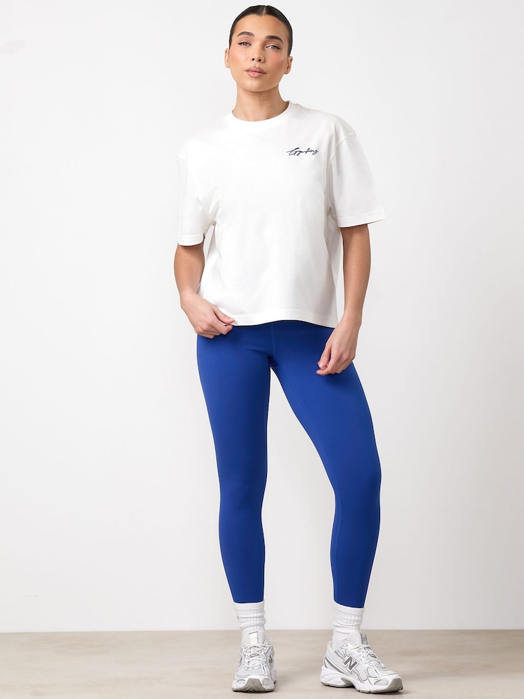 Gym King White Script Mindset Hip Length BF T-Shirt - Image 1 of 3