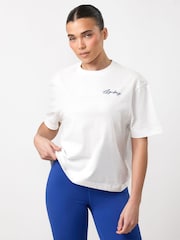 Gym King White Script Mindset Hip Length BF T-Shirt - Image 3 of 3