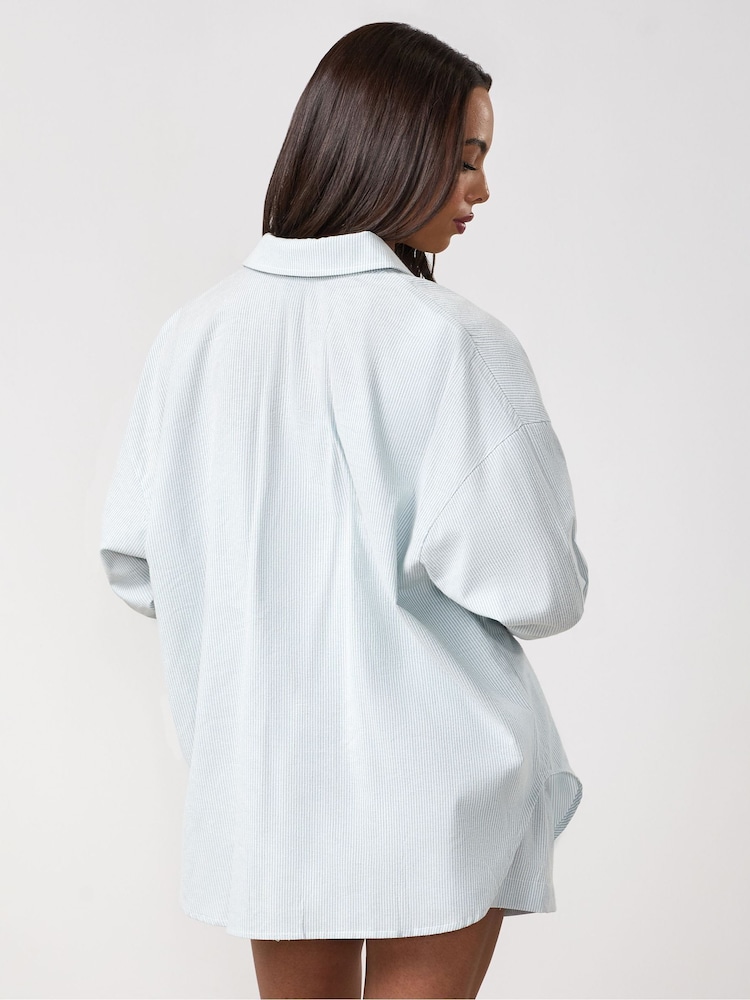 Gym King Blue Signature Poplin Stripe Shirt - Image 2 of 3