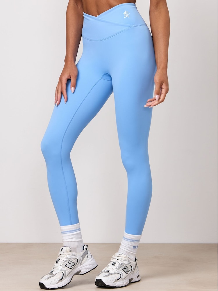 Gym King Blue 365 Wrap Over Leggings - Image 3 of 3 Gym King Blue 365 Wrap Over Leggings - Image 3 of 3