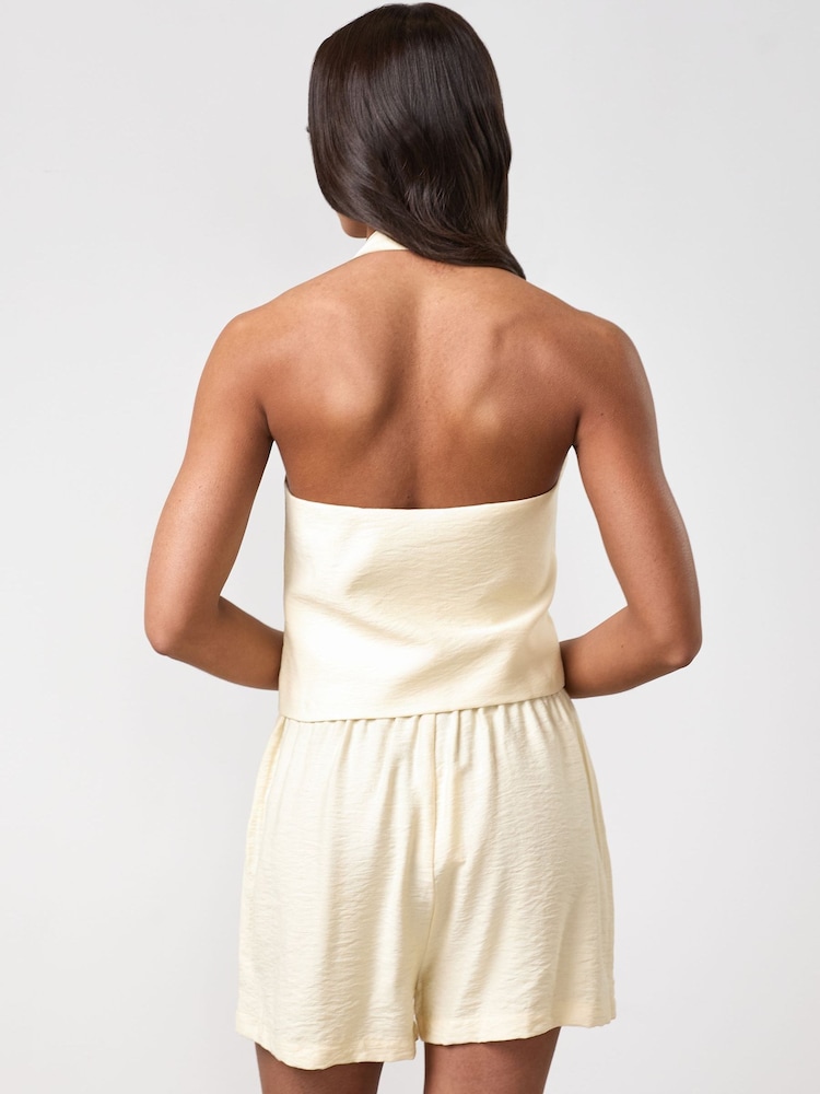 Gym King Yellow Signature Woven Halter Neck Vest - Image 2 of 3