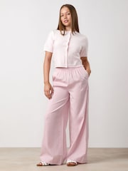 Gym King Pink Junior Short Sleeve Knit Cardigan - Image 1 of 3