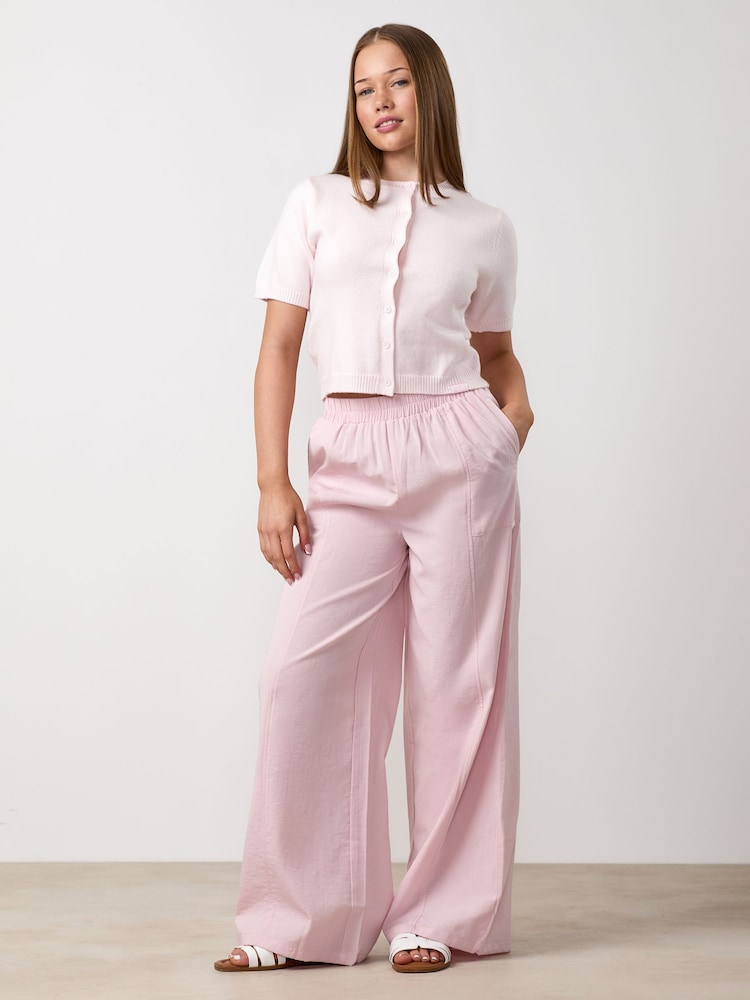 Gym King Pink Junior Short Sleeve Knit Cardigan - Image 1 of 3