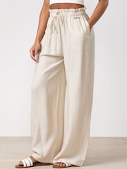 Gym King Cream Signature Woven Paper Bag Trousers - Image 3 of 3