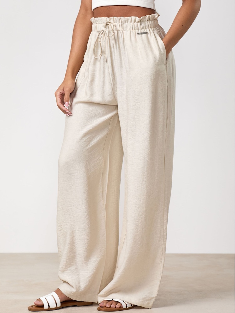 Gym King Cream Signature Woven Paper Bag Trousers - Image 3 of 3 Gym King Cream Signature Woven Paper Bag Trousers - Image 3 of 3