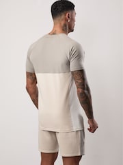 Gym King Brown Contrast Panel Jersey T-Shirt - Image 2 of 3
