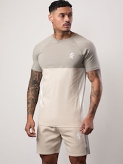 Gym King Brown Contrast Panel Jersey T-Shirt - Image 3 of 3