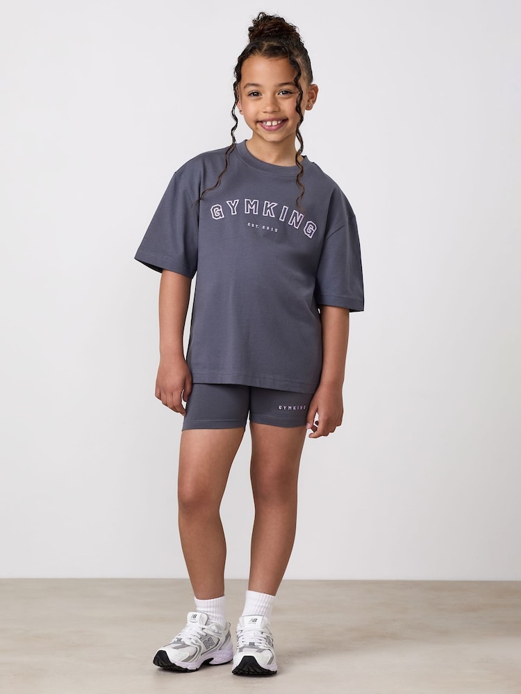 Γκρι - Gym King Junior Shadow Boyfriend T-Shirt - Εικόνα 1 από 3
