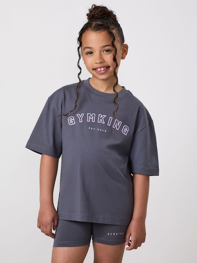 Γκρι - Gym King Junior Shadow Boyfriend T-Shirt - Εικόνα 3 από 3