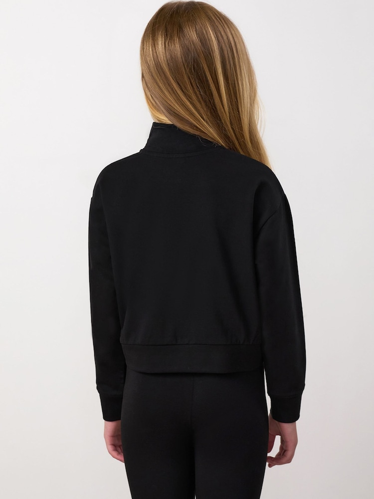 Gym King Black Junior Victory Boxy 1/4 Zip Funnel Jumper - Image 2 of 4