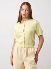 Gym King Yellow Junior Short Sleeve Knit Cardigan - Image 3 of 3