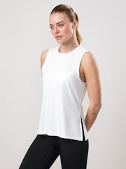 Gym King White Victory Performance Split Hem Tank - Image 3 of 4