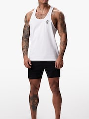 Gym King White Fundamental Stringer Jersey Vest - Image 1 of 3