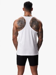 Gym King White Fundamental Stringer Jersey Vest - Image 3 of 3