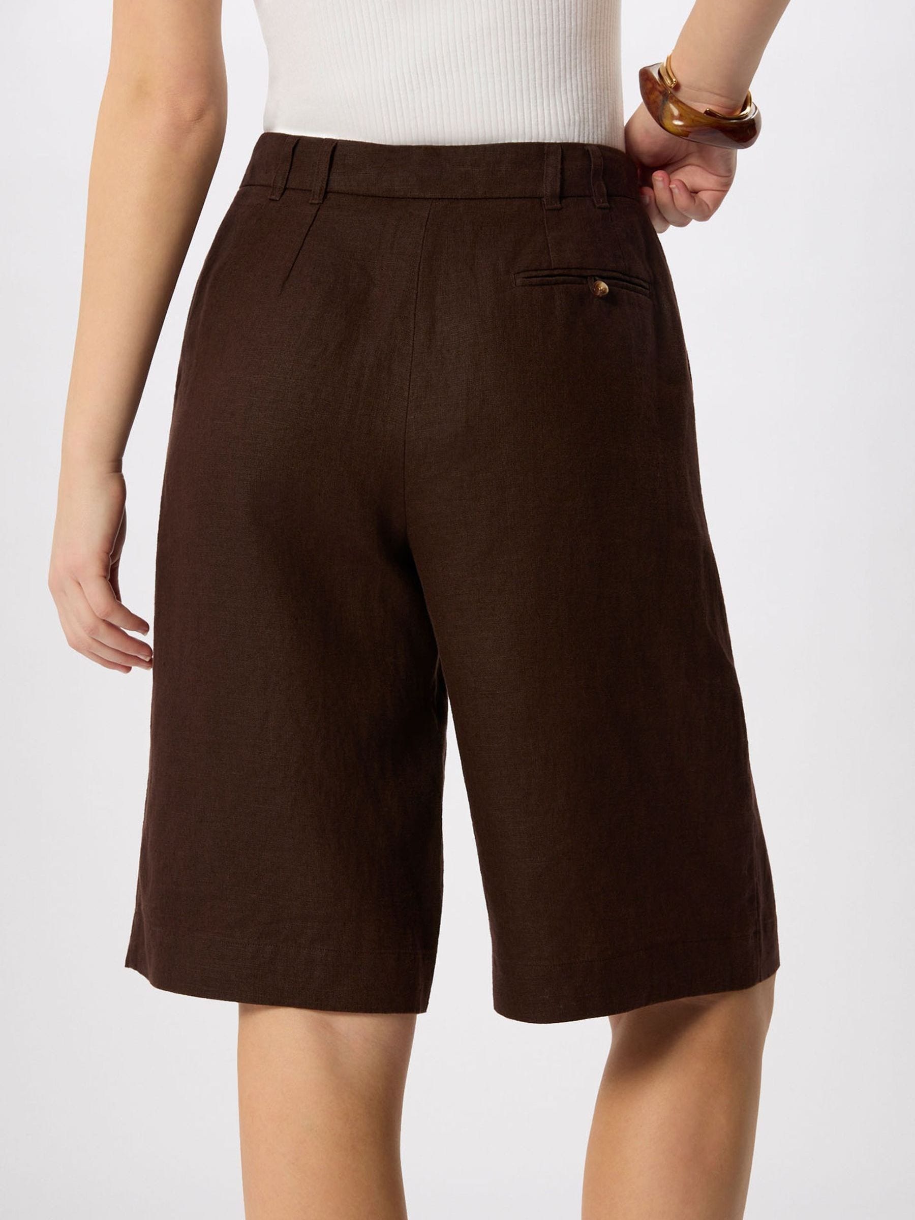 Buy Whistles Brown Linen Bermuda Shorts from Next USA