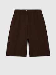 Whistles Brown Linen Bermuda Shorts - Image 4 of 4