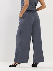 PixieGirl Petite Blue Pinstripe Vest & Wide Leg Trousers Set - Image 5 of 6