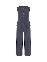 PixieGirl Petite Blue Pinstripe Vest & Wide Leg Trousers Set - Image 6 of 6