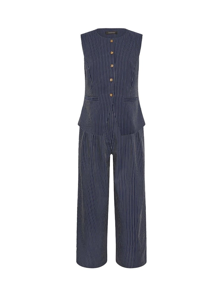 PixieGirl Petite Blue Pinstripe Vest & Wide Leg Trousers Set - Image 6 of 6 PixieGirl Petite Blue Pinstripe Vest & Wide Leg Trousers Set - Image 6 of 6