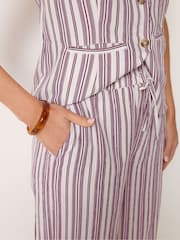 Long Tall Sally Purple/White Stripe Top & Trouser Set - Image 4 of 5