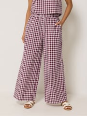 PixieGirl Petite Red Gingham Top & Wide Leg Trousers Set - Image 2 of 5