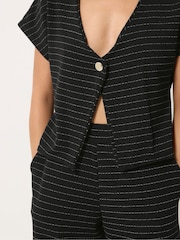 PixieGirl Petite Stripe Button Top & Wide Leg Trousers Set - Изображение 4 5