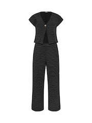 PixieGirl Petite Stripe Button Top & Wide Leg Trousers Set - Изображение 5 5