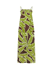 Long Tall Sally Green/Brown Palm Print Top & Skirt Set - Image 6 of 6