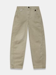 Mint Velvet Green Cotton Blend Barrel Chino Trousers - Image 7 of 8
