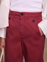 Mint Velvet Red Cotton Blend Barrel Chino Trousers - Image 3 of 7