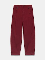 Mint Velvet Red Cotton Blend Barrel Chino Trousers - Image 6 of 7