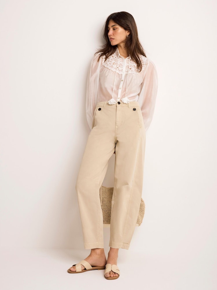 Mint Velvet Brown Straight Utility Chino Trousers - Image 1 of 8