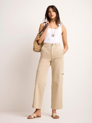 Mint Velvet Brown Straight Utility Chino Trousers - Image 3 of 8