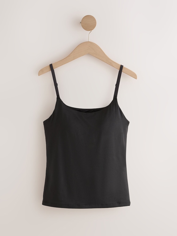 Black Hidden Support Microfibre Cami Bra Top - Image 1 of 3