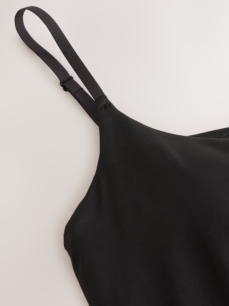 Black Hidden Support Microfibre Cami Bra Top - Image 3 of 3