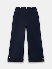 Mint Velvet Blue Cropped Wide Chino Trousers - Image 6 of 7